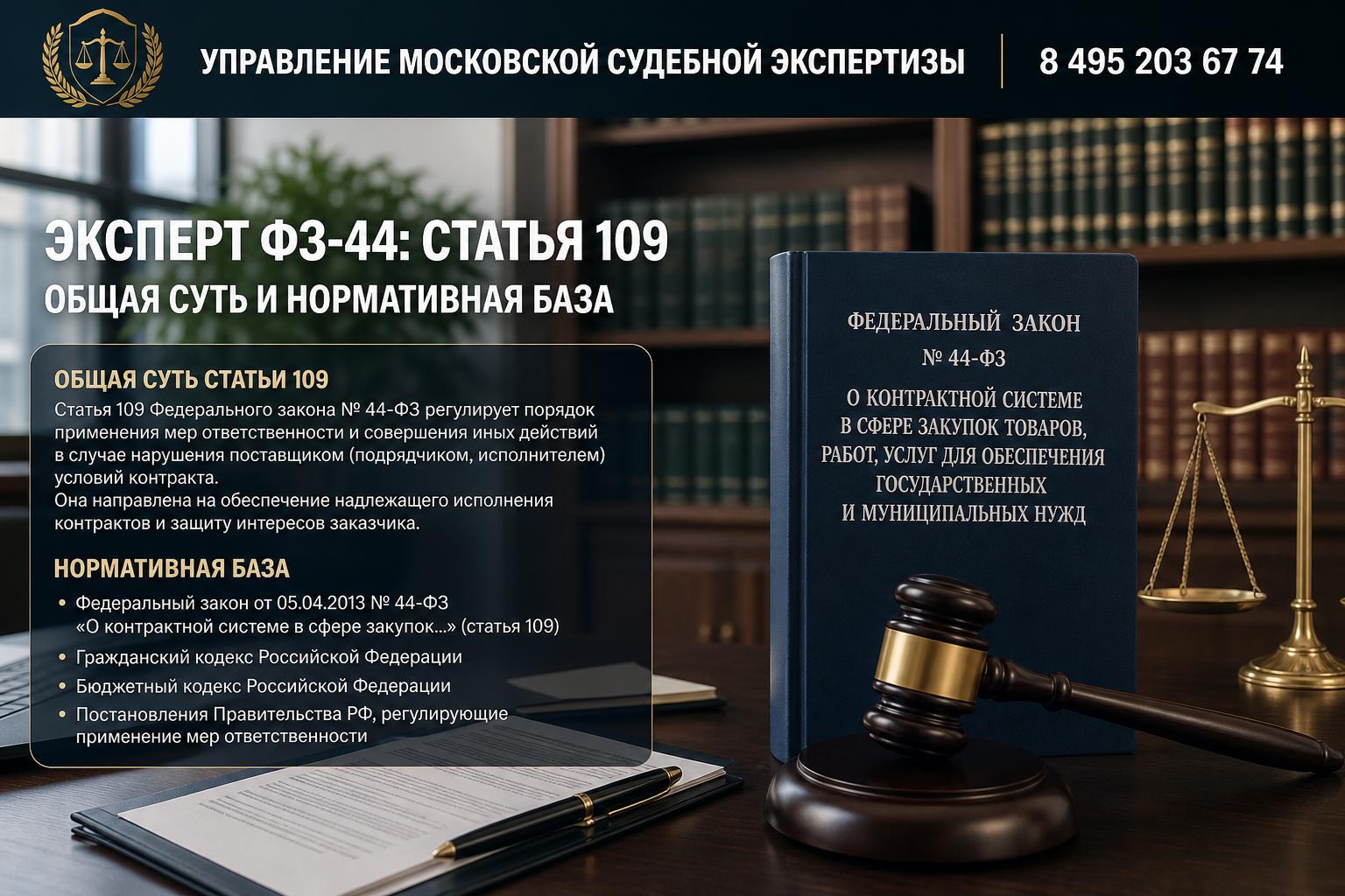 Эксперт ФЗ-44 Статья 109: общая суть и нормативная база Эксперт ФЗ-44 Статья 109: общая суть и нормативная база