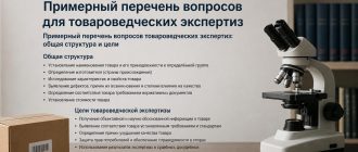 Примерный перечень вопросов для товароведческих экспертиз