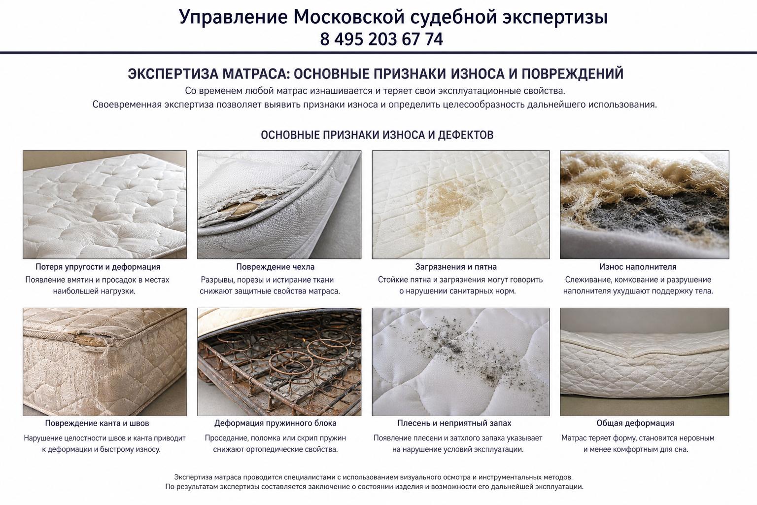 Экспертиза матраса: основные признаки износа и повреждений