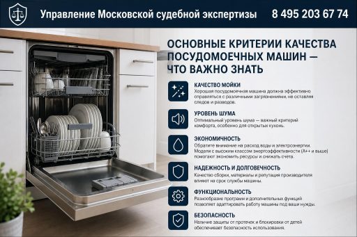 Основные критерии качества посудомоечных машин