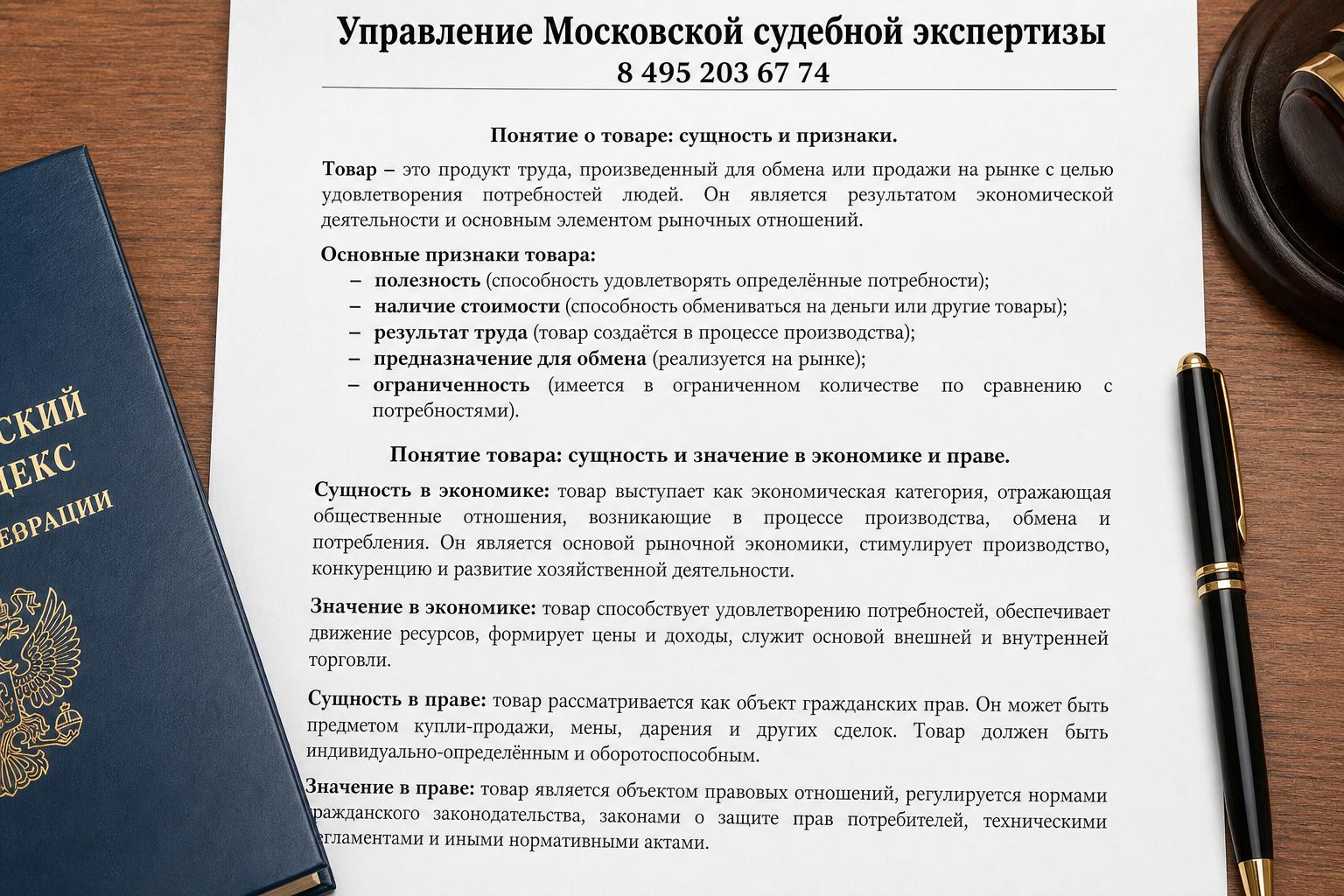 Понятие товара: сущность и значение в экономике и праве Понятие товара: сущность и значение в экономике и праве