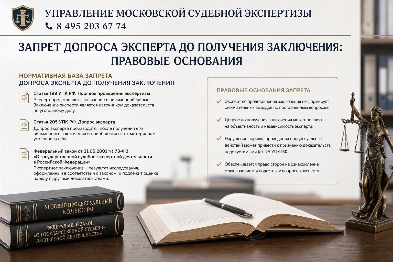 Нормативная база запрета допроса эксперта до получения заключения