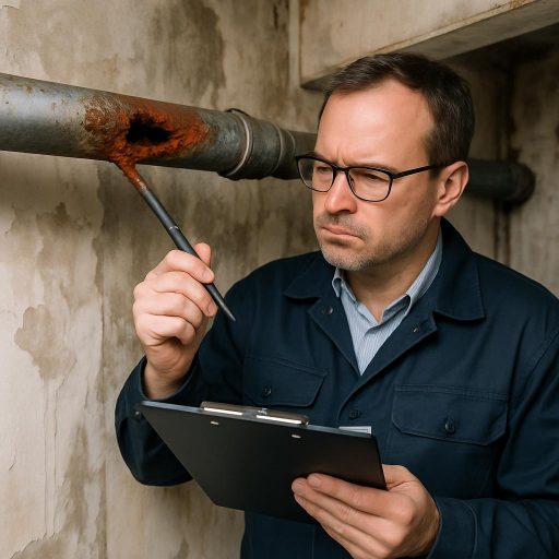 Экспертиза залива: оценка повреждений металлической трубы