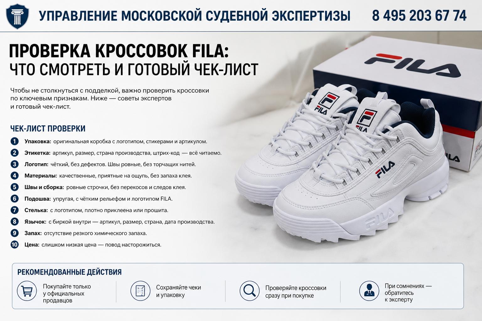 Проверка кроссовок FILA: советы и чек‑лист Проверка кроссовок FILA: советы и чек‑лист
