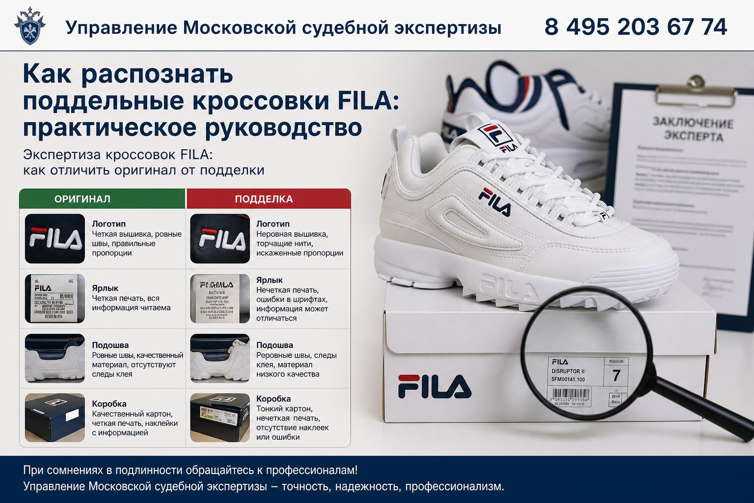 Экспертиза кроссовок FILA: как отличить оригинал от подделки Экспертиза кроссовок FILA: как отличить оригинал от подделки