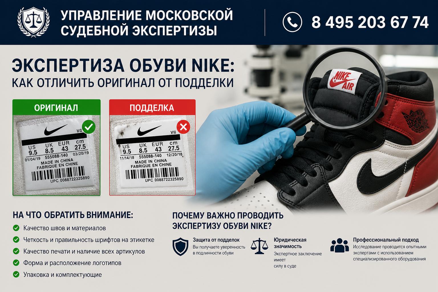 Почему важно проводить экспертизу обуви Nike