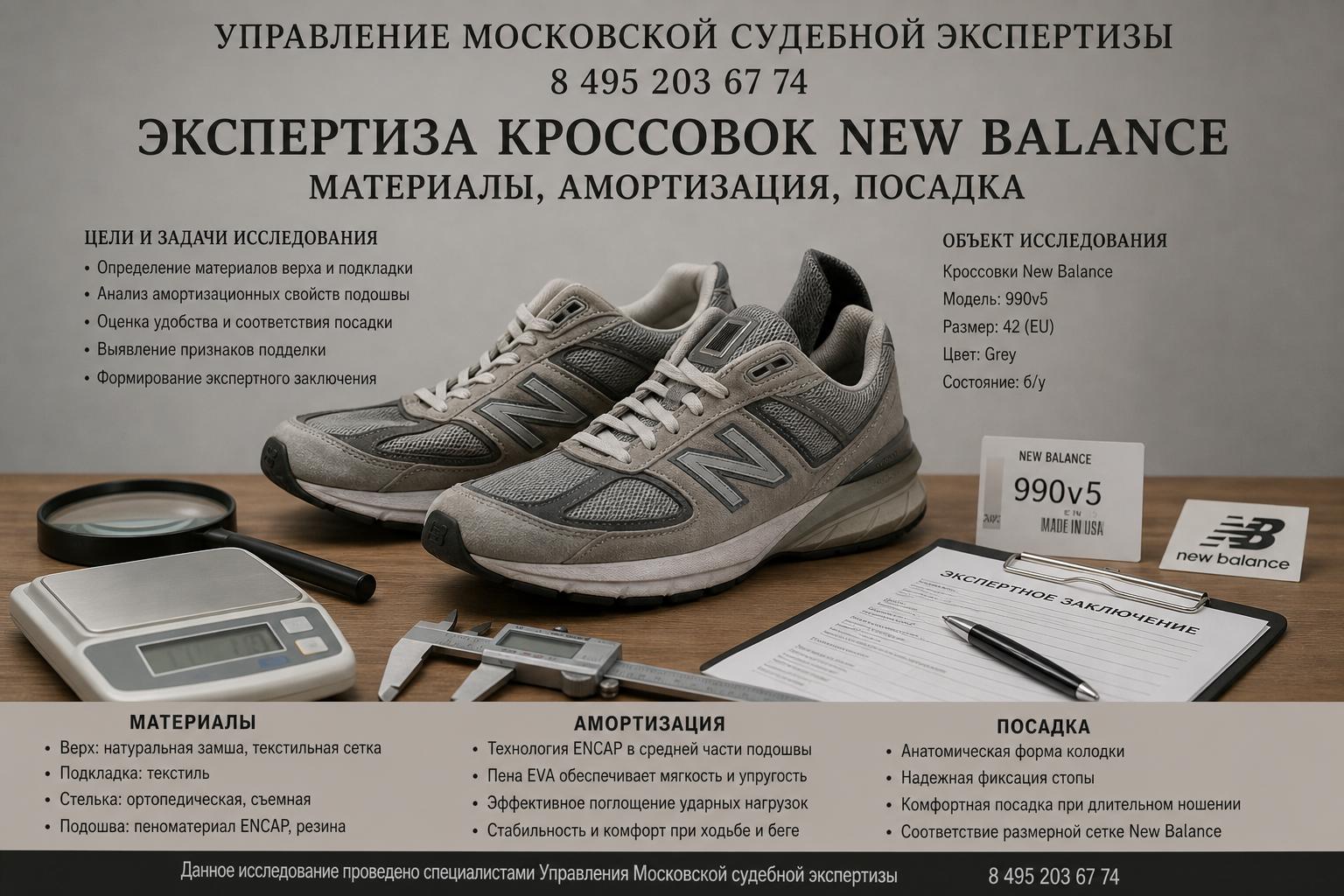 Экспертиза кроссовок New Balance — материалы, амортизация, посадка: цели и задачи исследования Экспертиза кроссовок New Balance — материалы, амортизация, посадка: цели и задачи исследования